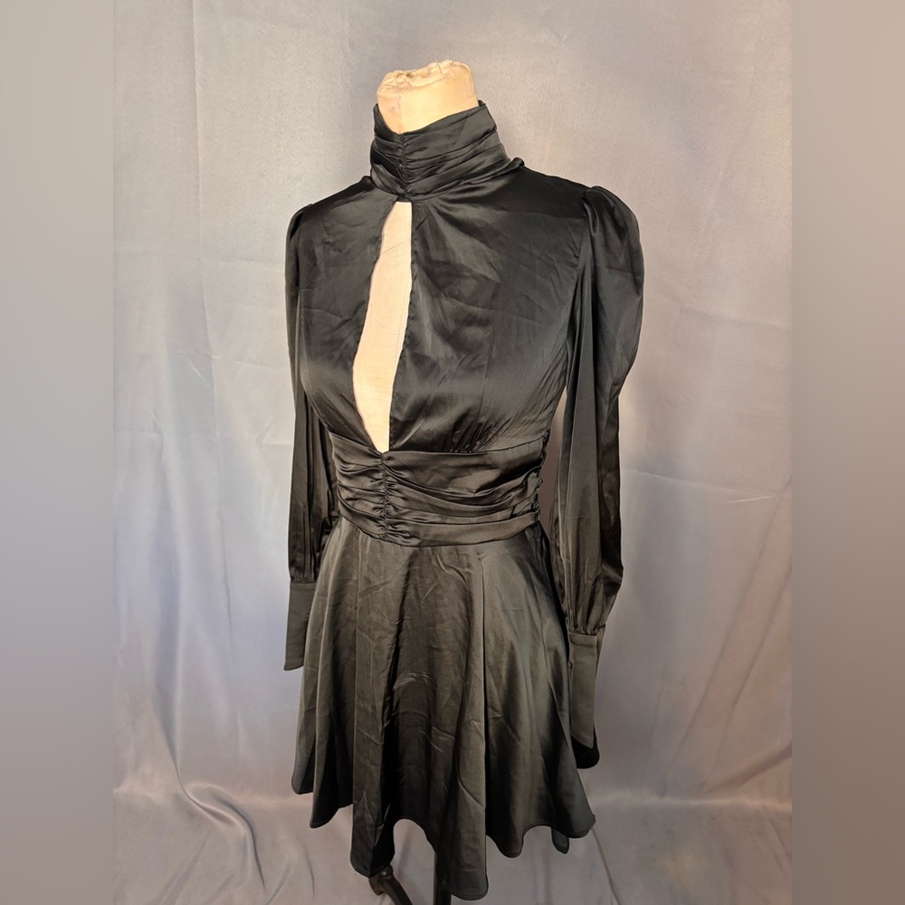 Keyhole black cocktail dress